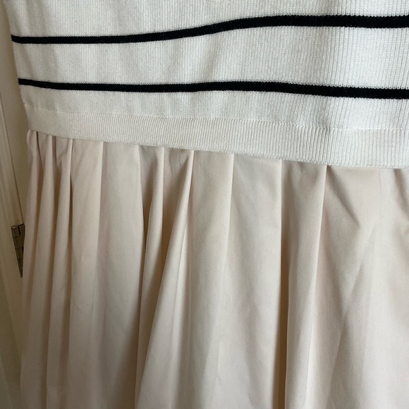 Womens Dresses Striped Knit Top Pleated Loose Swing Mini Short Sleeve Dress S - Picture 7 of 15